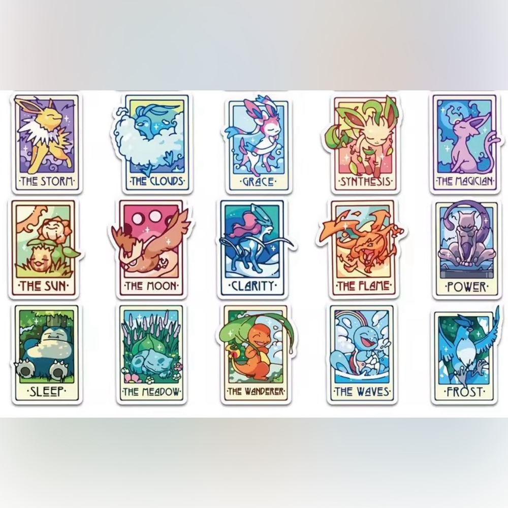 Pokemon Tarot Sticker Set - Colorful Collection - Picture 6 of 6